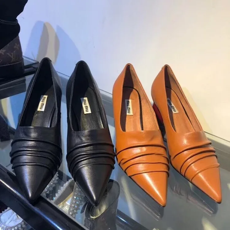 Miu Miu pointed-toe pumps with ruched detailing