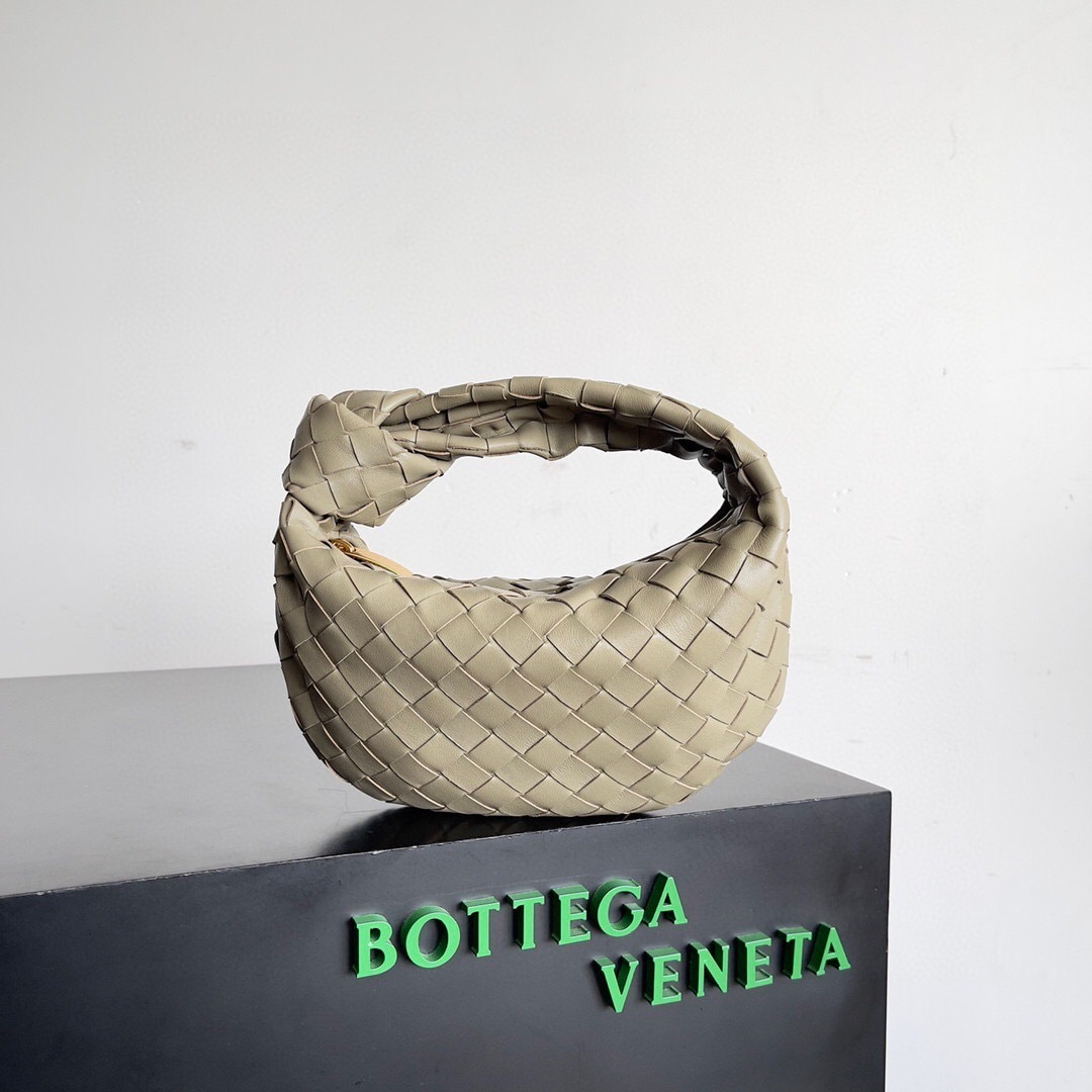 Bottega Veneta Mini Jodie bag in travertine Intrecciato leather tote