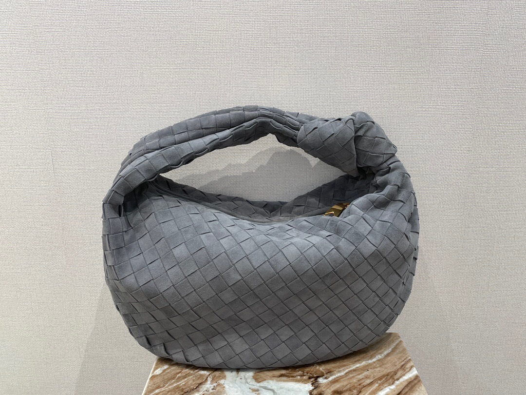 Bottega Veneta Mini Jodie bag in grey suede tote bag