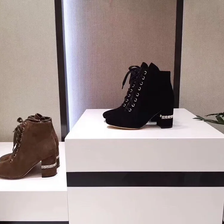 Miu Miu black suede crystal-embellished boots