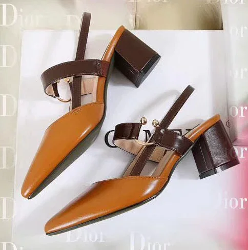 Dior women's pointed-toe block-heel slingback sandals