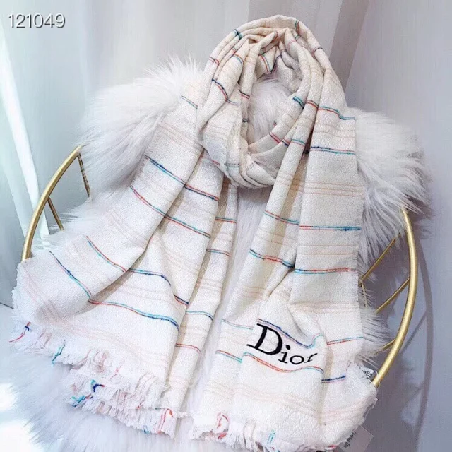 Dior logo embroidered scarf