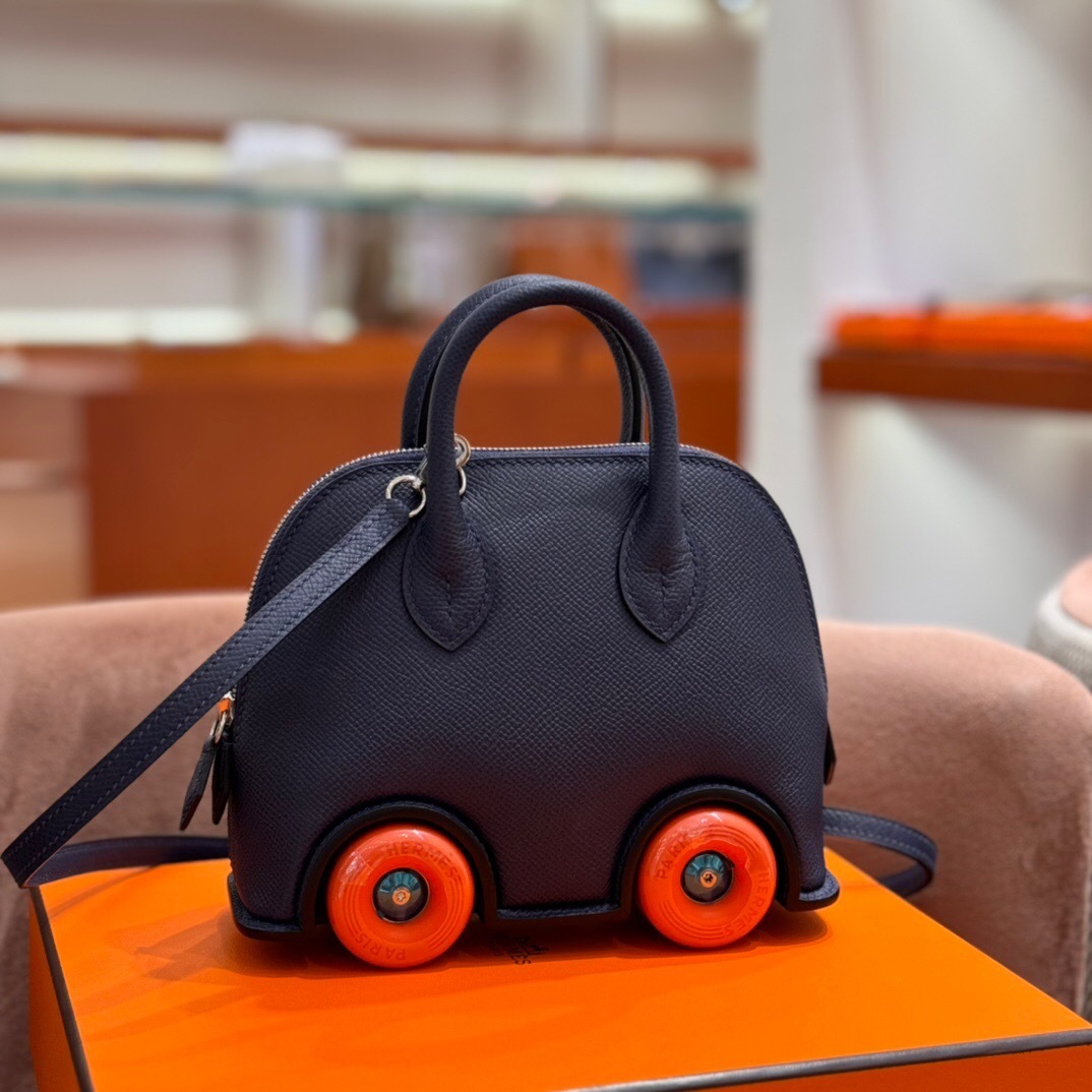 Hermes Mini Bolide on Wheels bag black tote