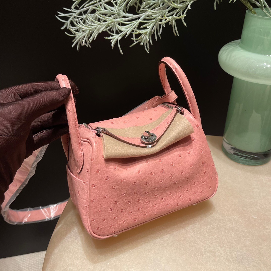 Hermes Lindy 26 bag in ostrich leather shoulder bag