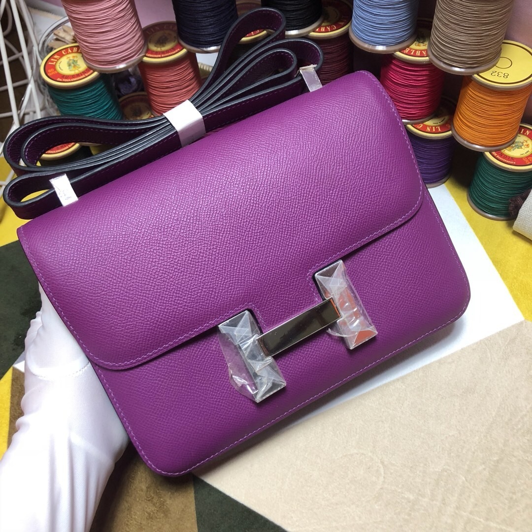 Hermes Constance bag purple