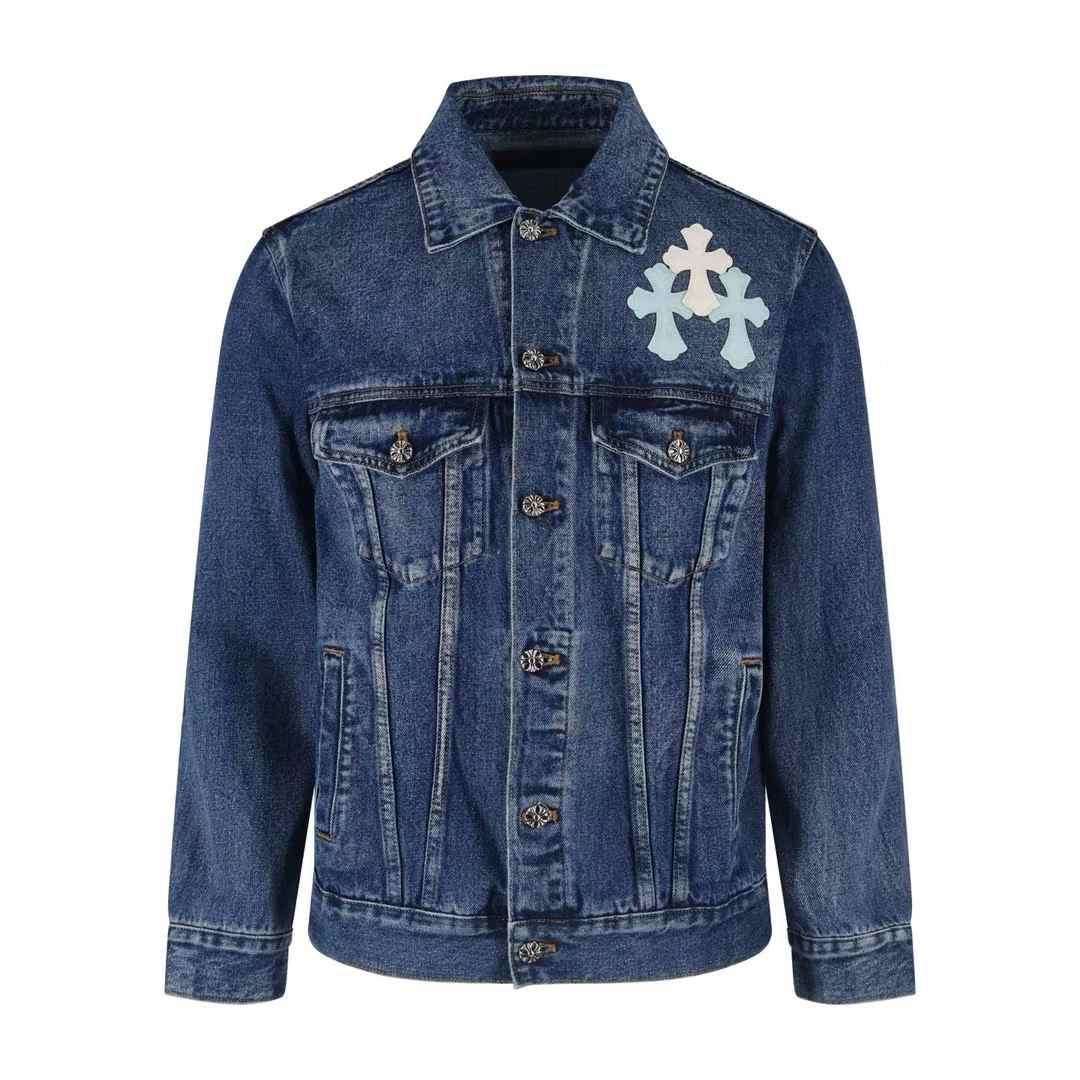 Chrome Hearts denim jacket with cross patches