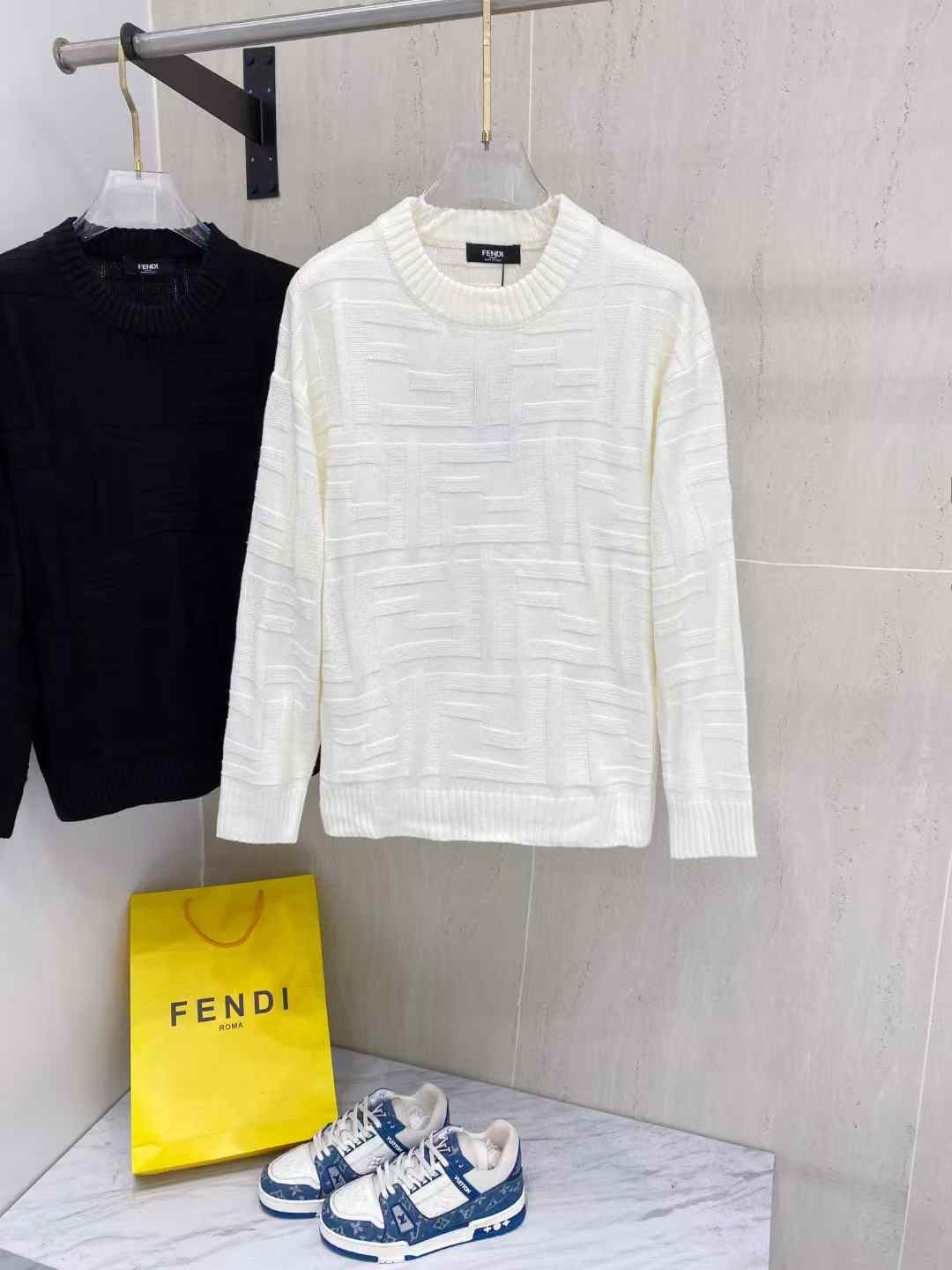 fendi white crew neck sweater