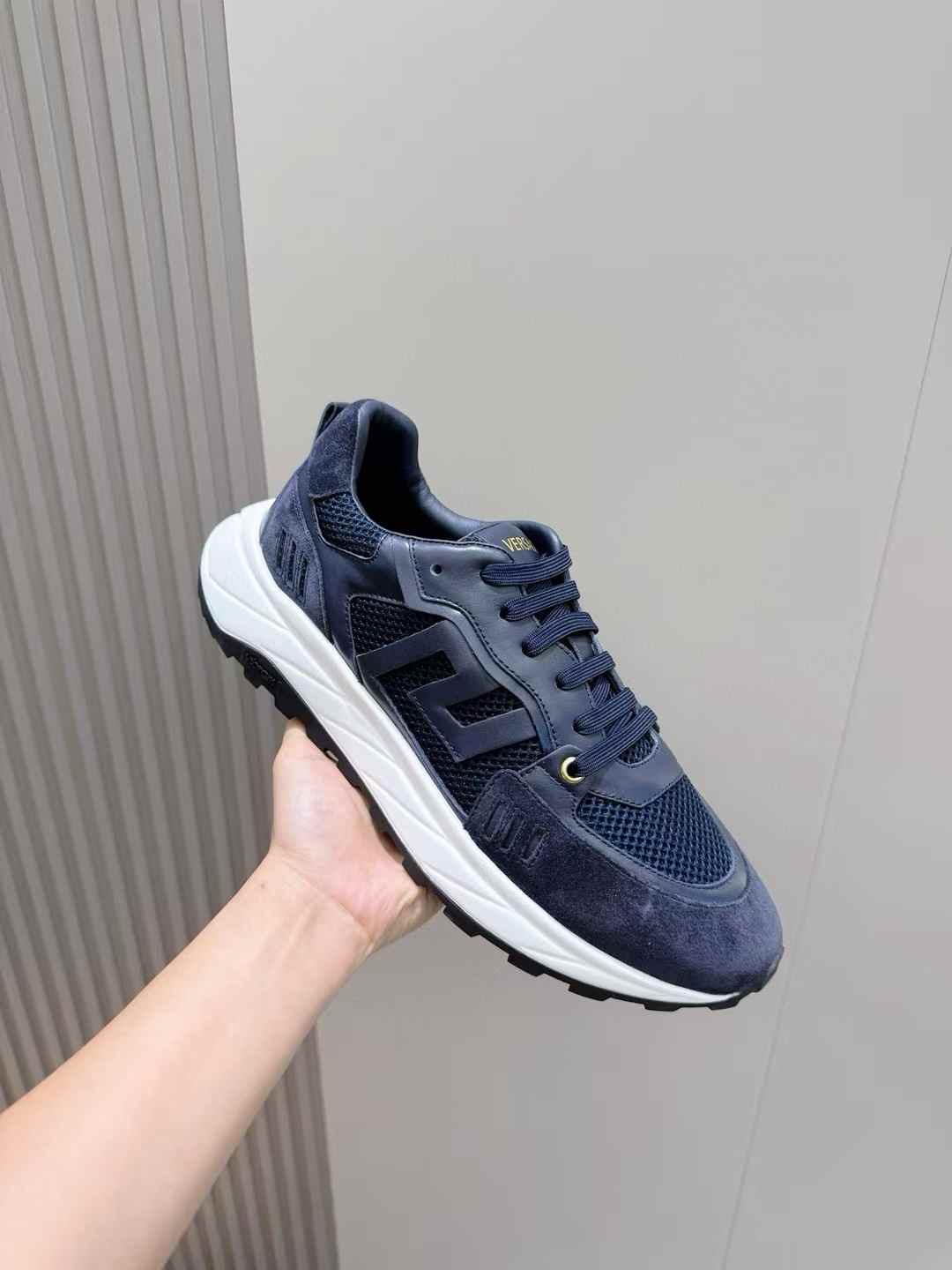 versace Hogan Hyperlight sneakers in blue suede with a white sole