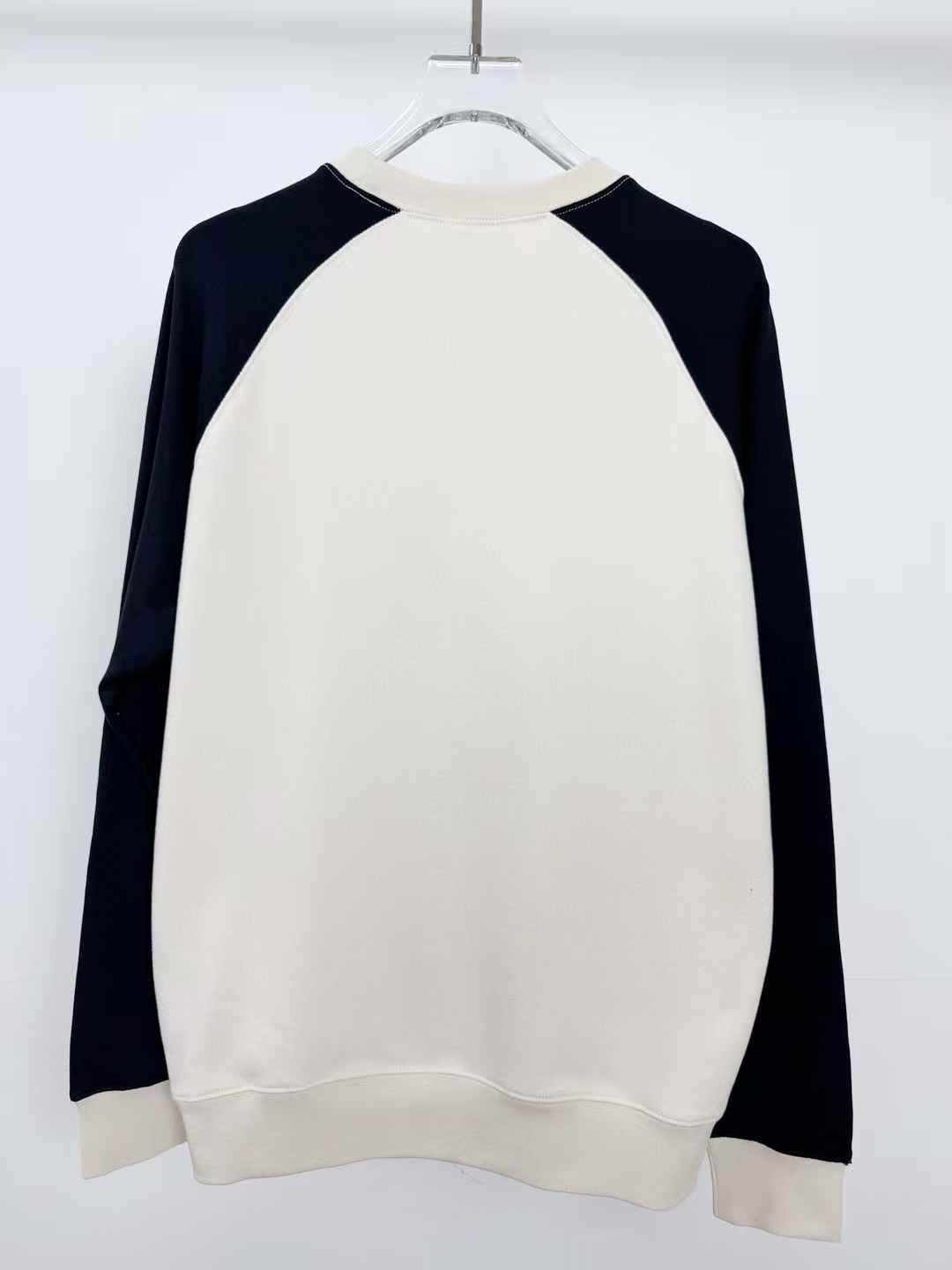 Celine Blason loose sweatshirt in cotton fleece with a beige and black colorway