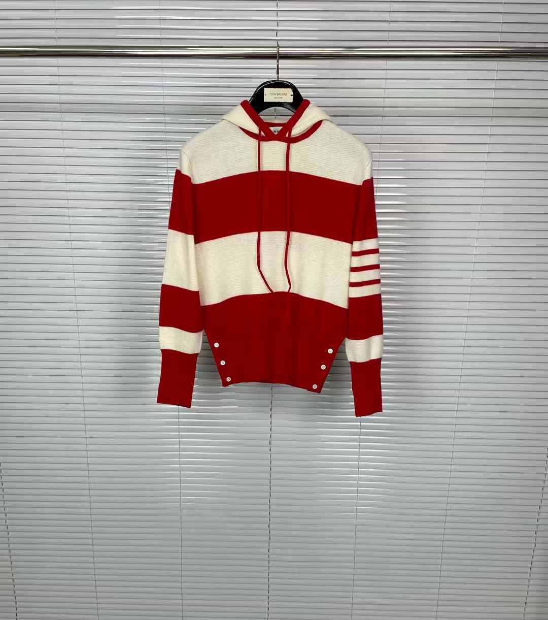 Thom Browne striped boat-neck pullover hoodie