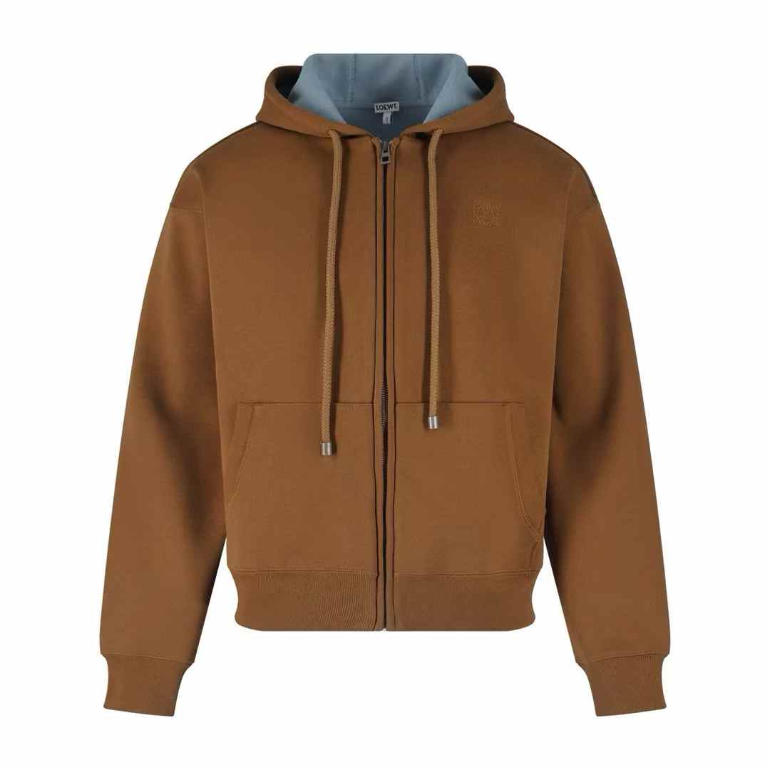 Loewe relaxed fit hoodie in cotton brown