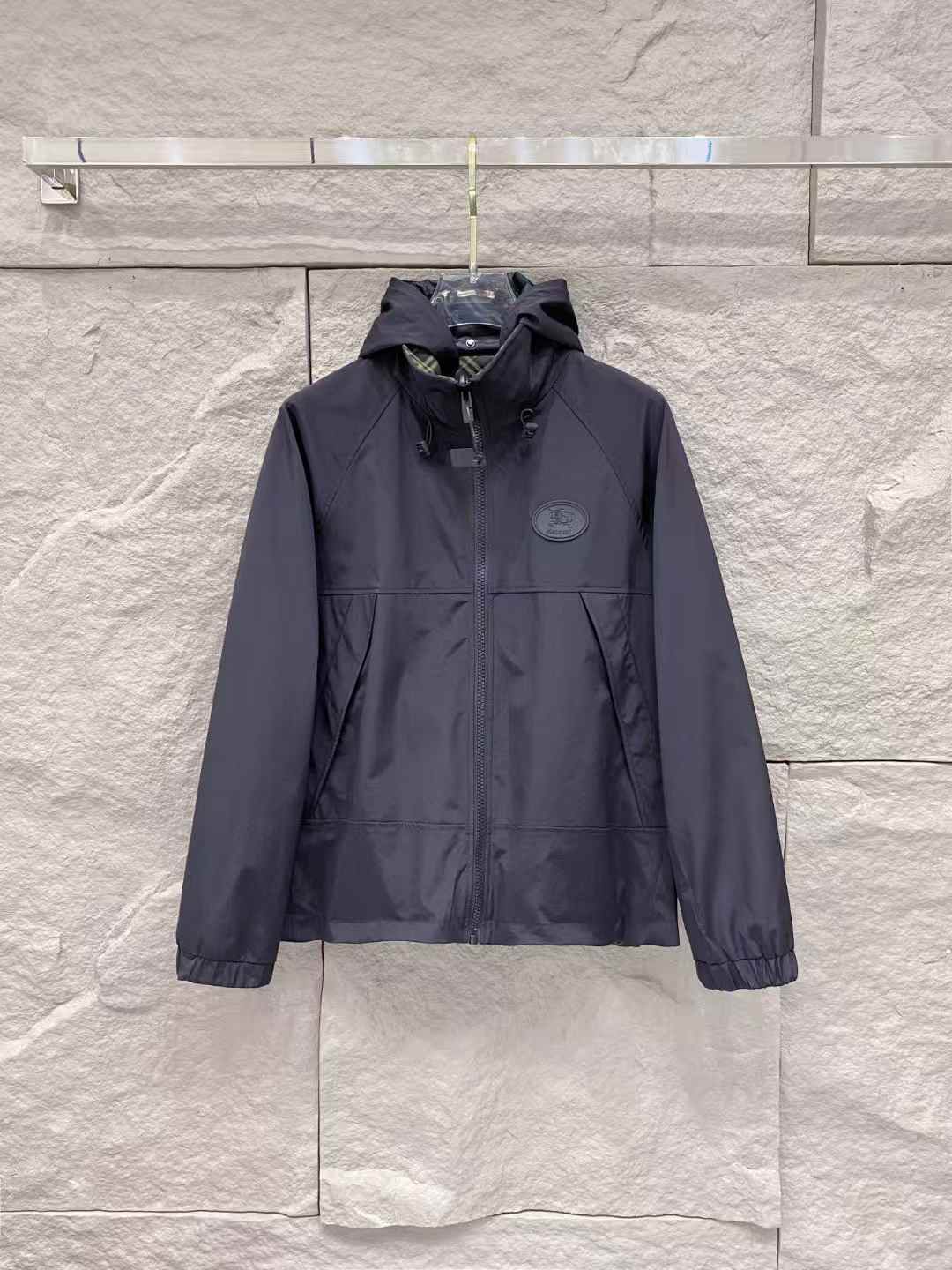 burberry navy blue hooded jacket