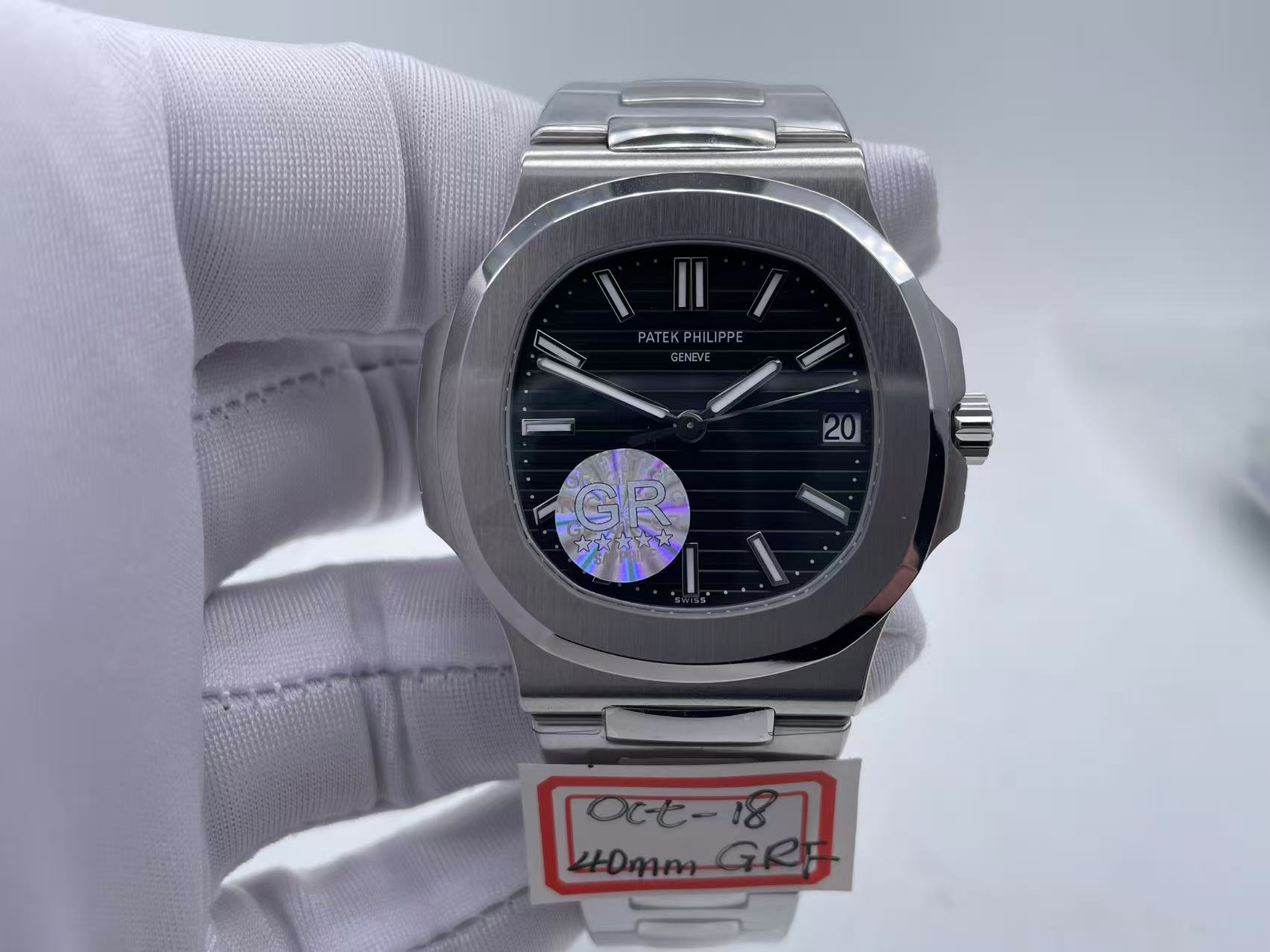 PP0384D - Nautilus 5711 40mm SS/LE Grey/Stick GRF V2 MY9015 Mod $418