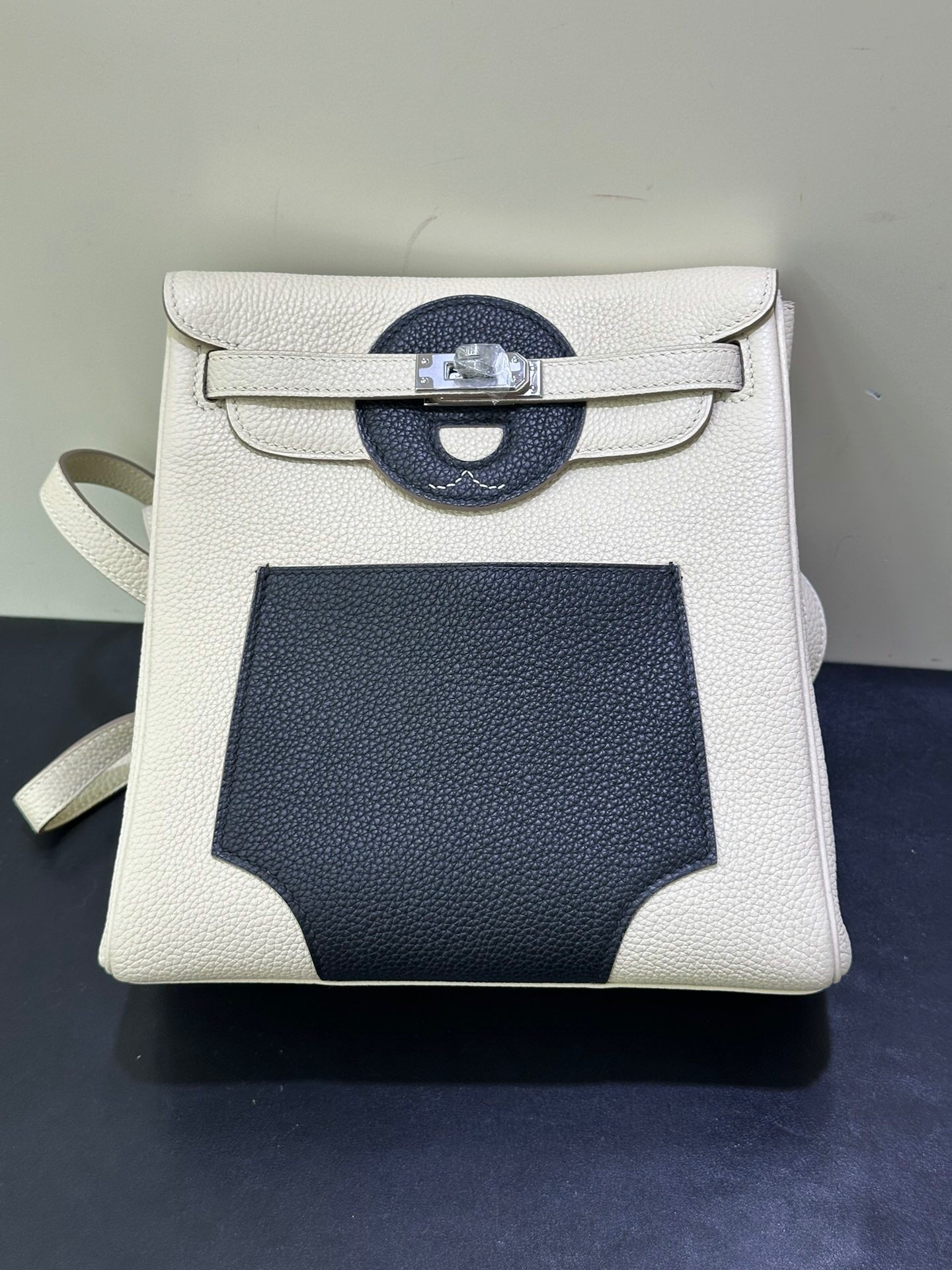 Hermes Birkin bag in a two-tone design white and black leather