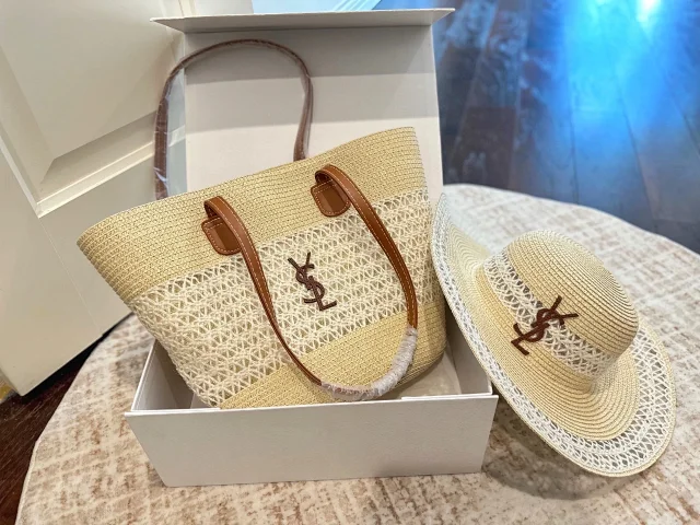 Saint Laurent raffia Y tote bag