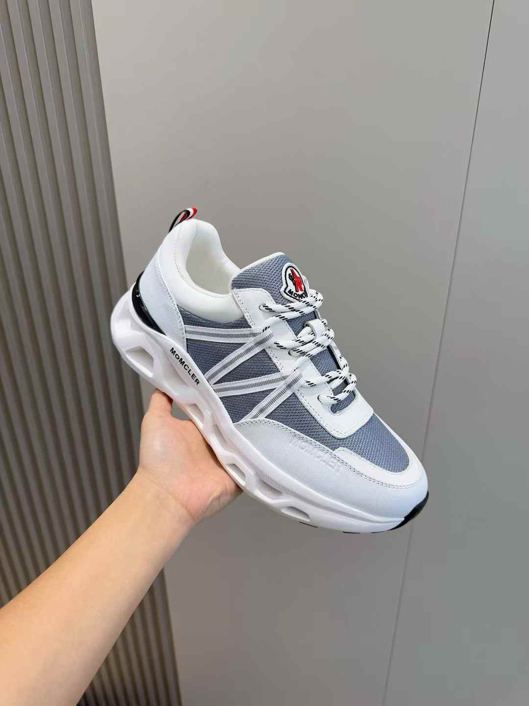 Moncler Trailgrip GTX sneaker in a white and grey colorway