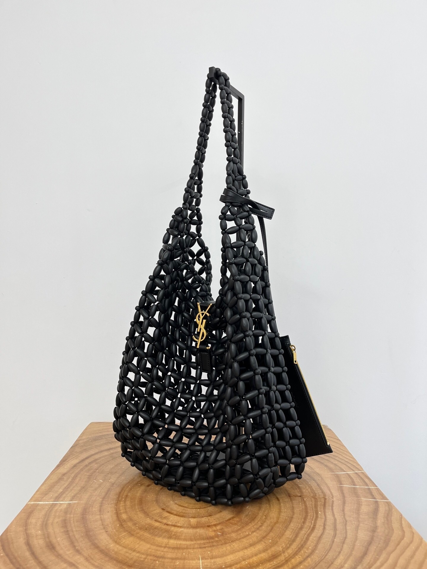 Saint Laurent Oxalis bag in black macrame