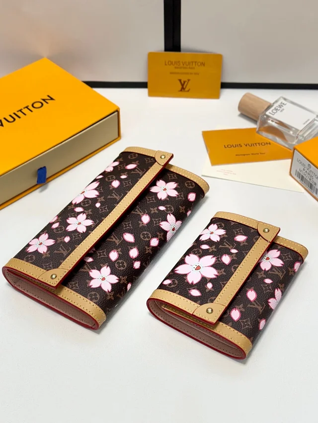 LV x Takashi Murakami Cherry Blossom wallet