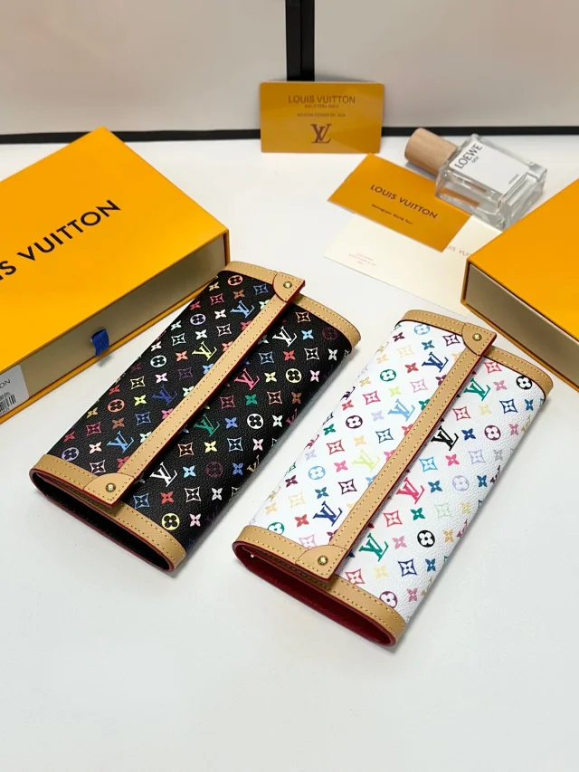 LV x Takashi Murakami Monogram Multicolor Sarah wallet