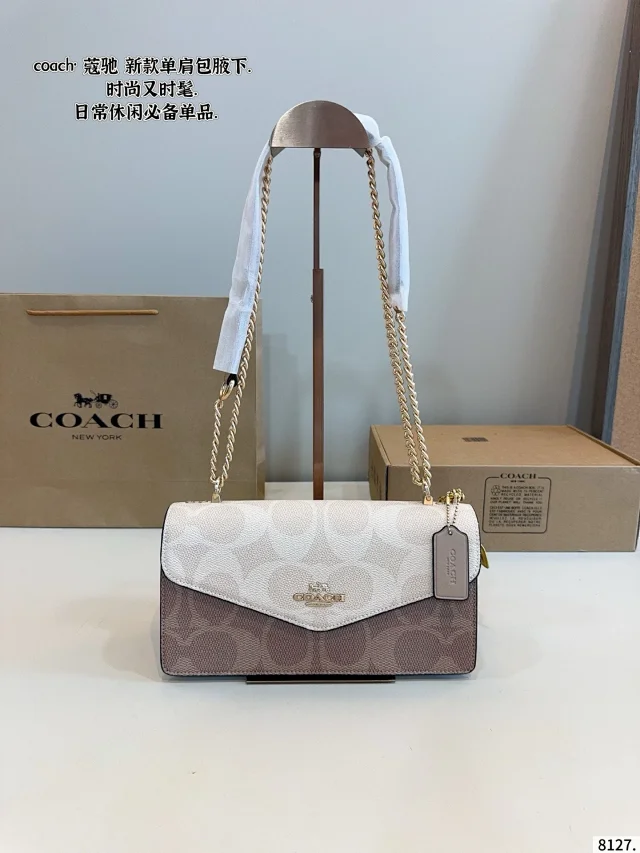 Coach Klare Envelope Crossbody bag in signature canvas and smooth leather