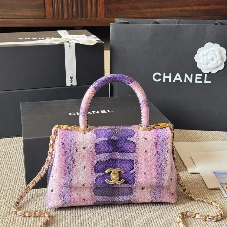 Chanel handbag snakeskin-like pattern all colors