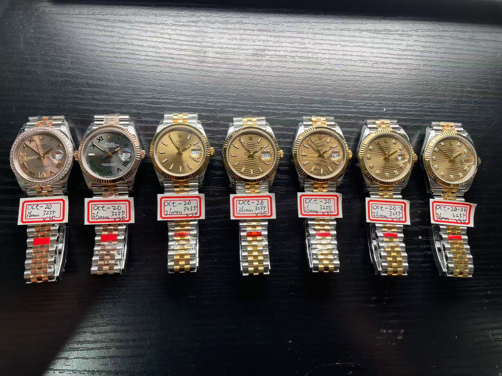 VSF 36mm Datejust 2T gold watches all colors