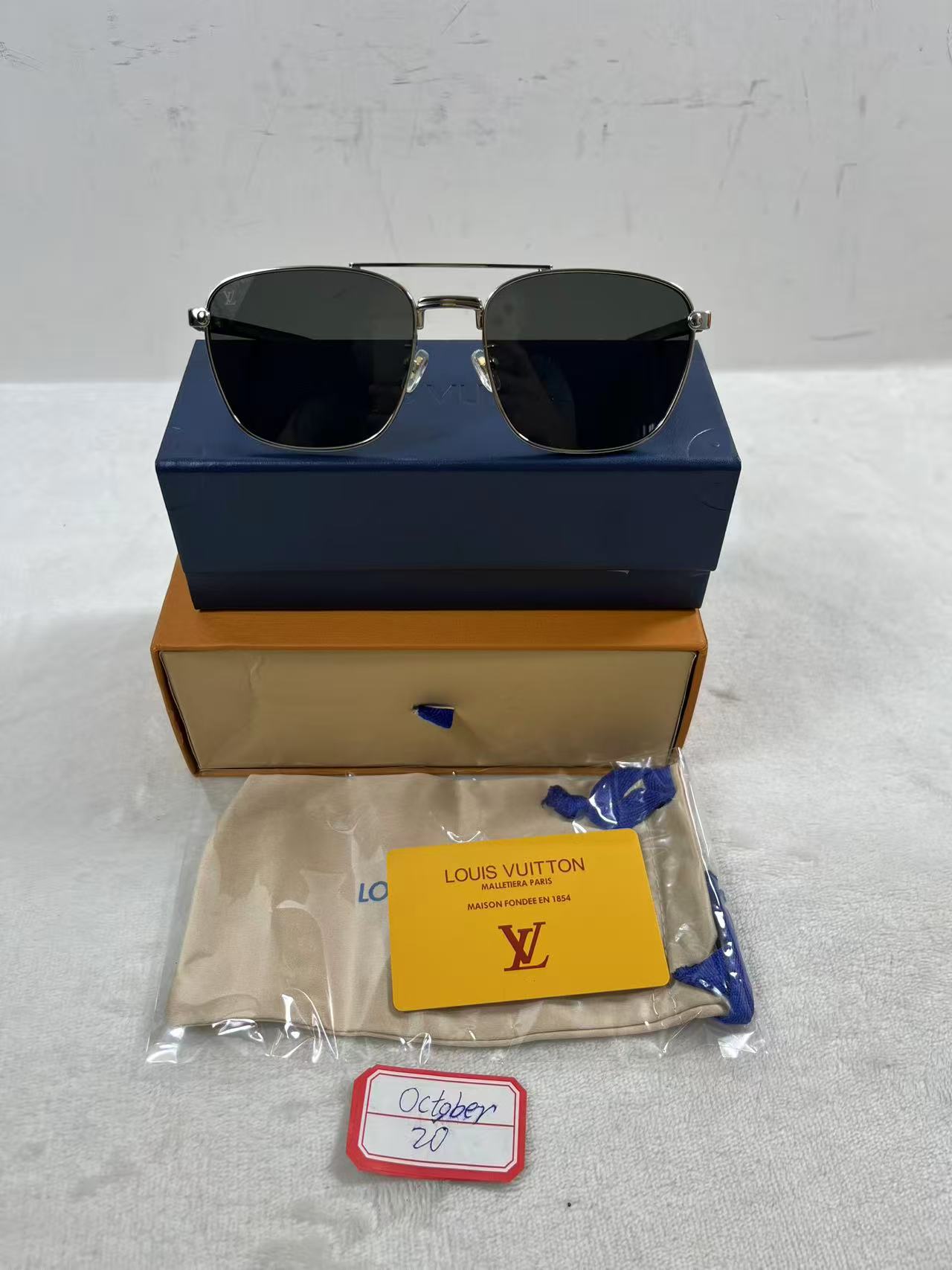 LV aviator sunglasses with a metal frame and UV-protected lenses