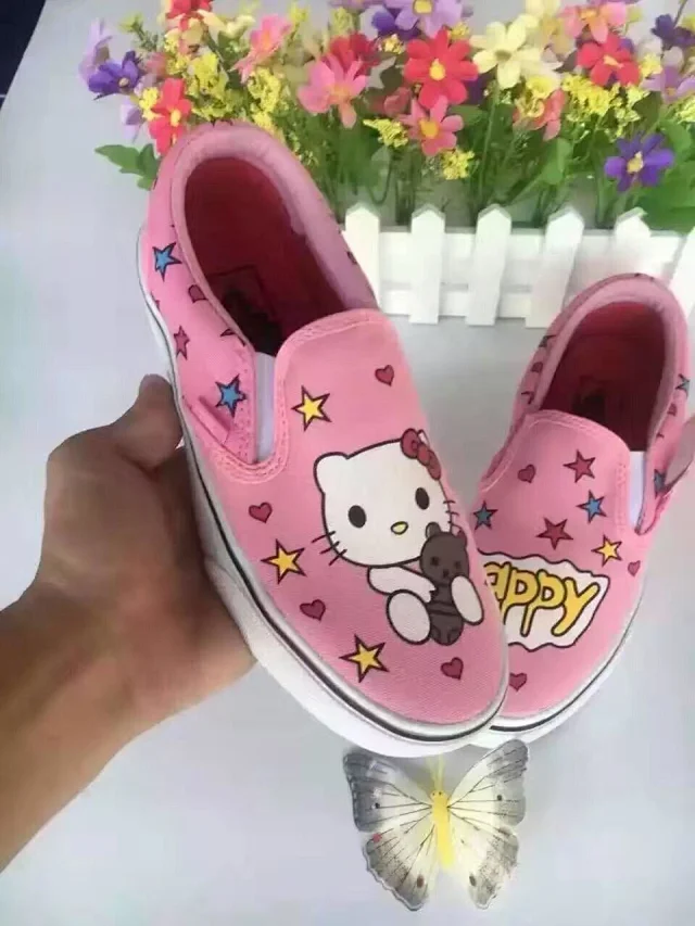 pink Hello Kitty slip-on shoes for kids