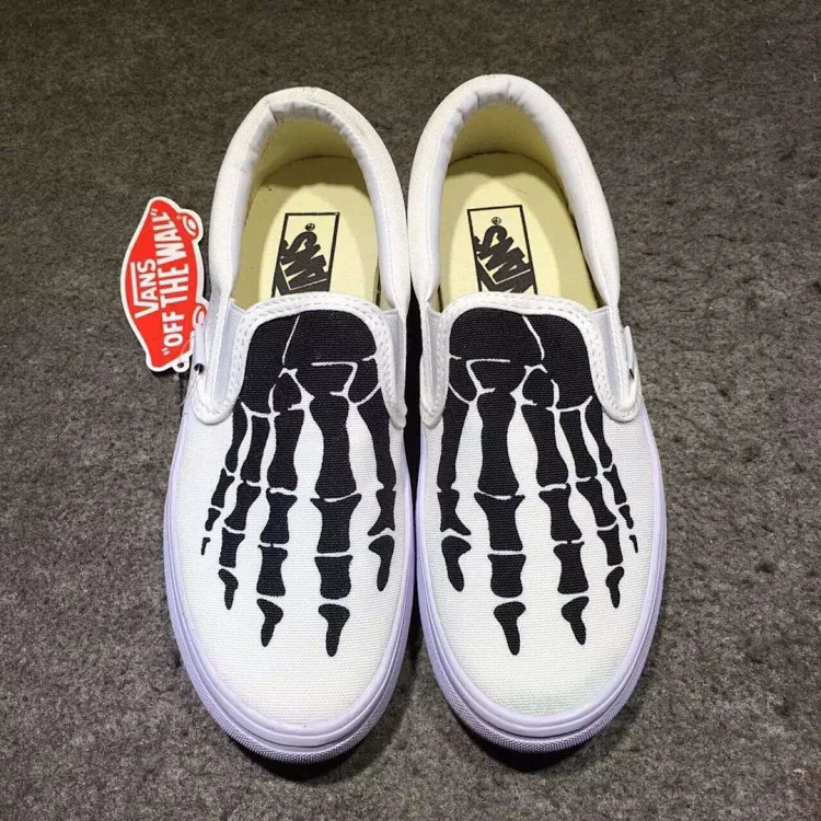 Vans Slip-On shoes with a skeleton foot design