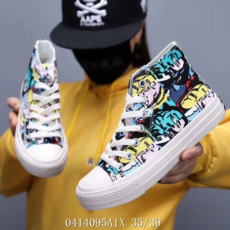 Y3 Converse Chuck 70 Hi sneakers with a multicolored comic book-style print