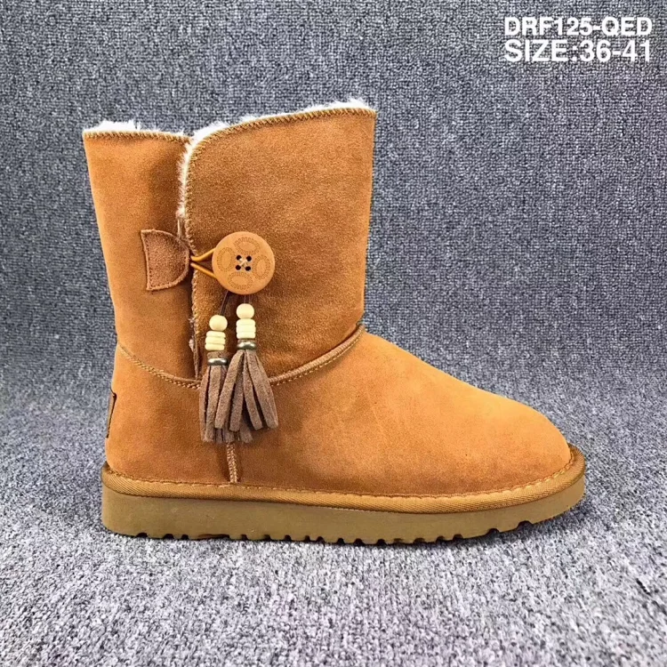 UGG Mini Bailey Button II boots in chestnut with tassels
