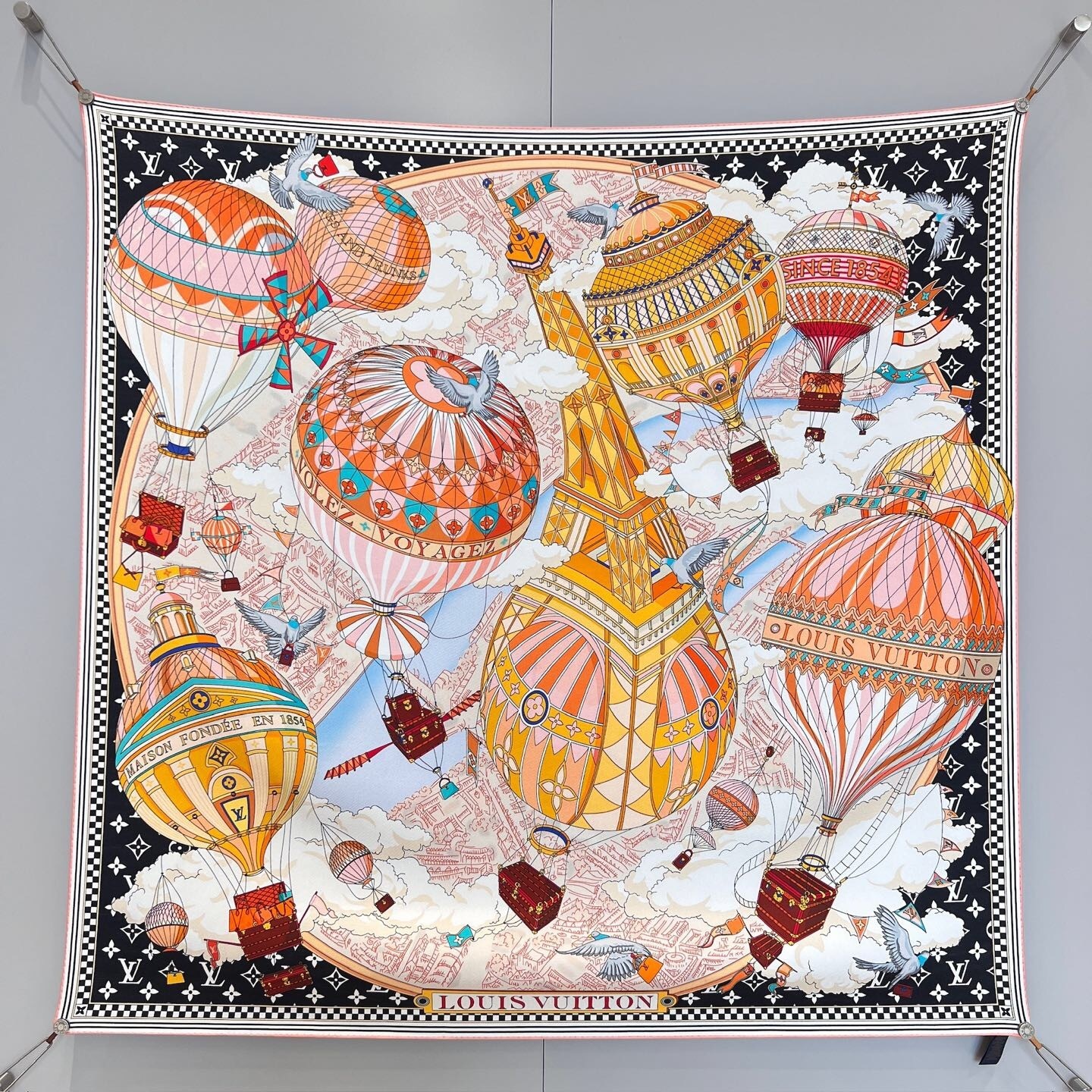 LV From The Cloud Square 90 silk scarf