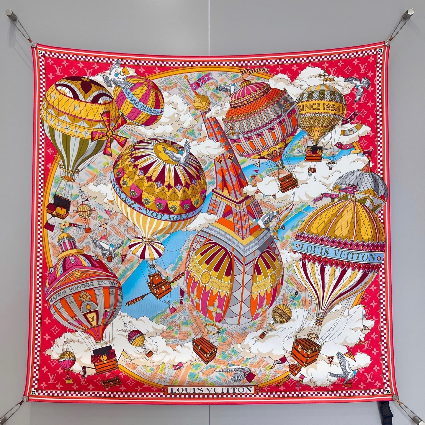 LV From The Cloud Square 90 silk scarf