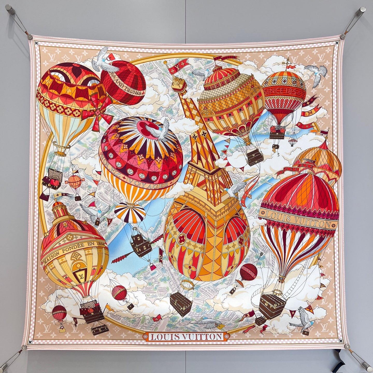 LV From The Cloud Square 90 silk scarf