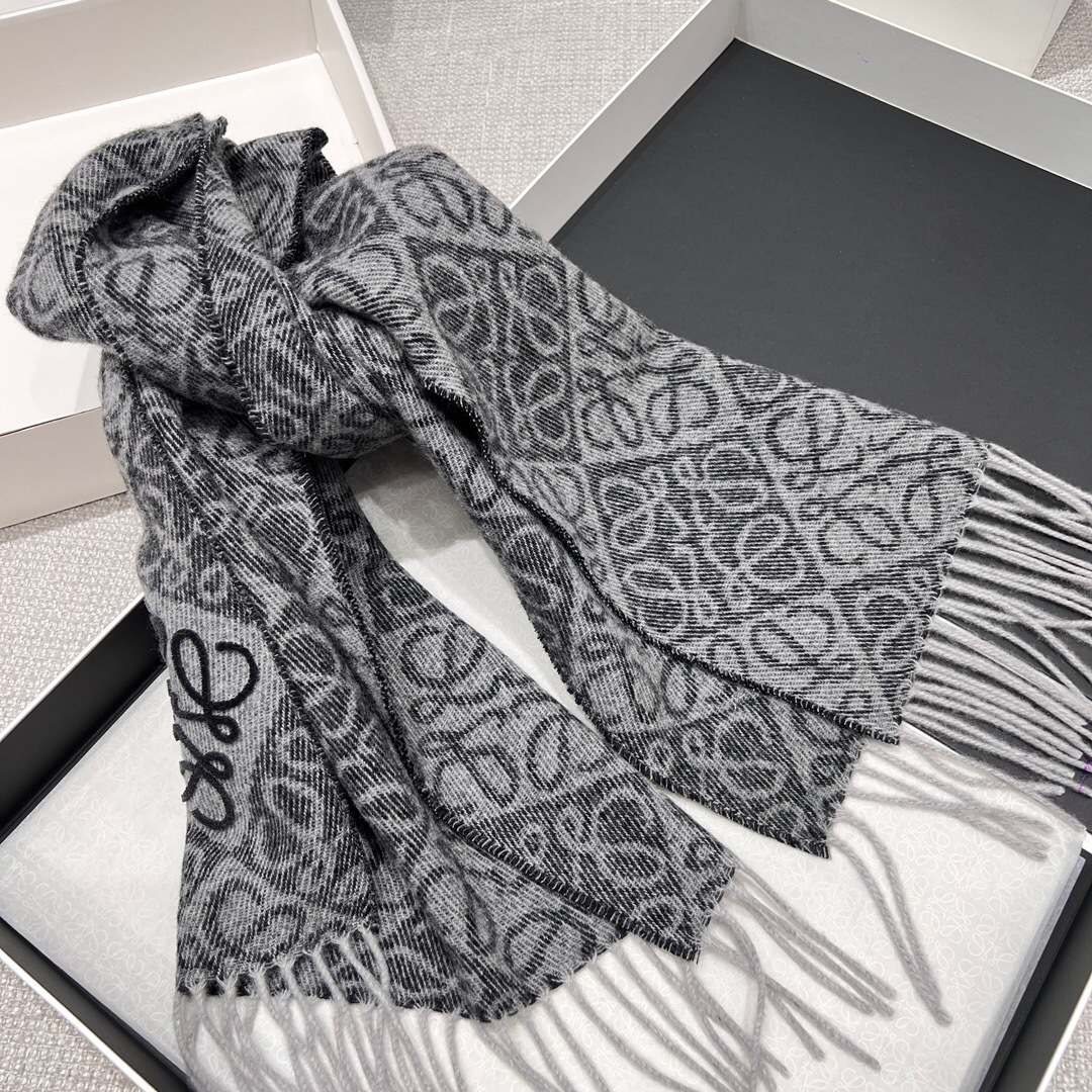 Loewe Anagram scarf in a wool and cashmere blend