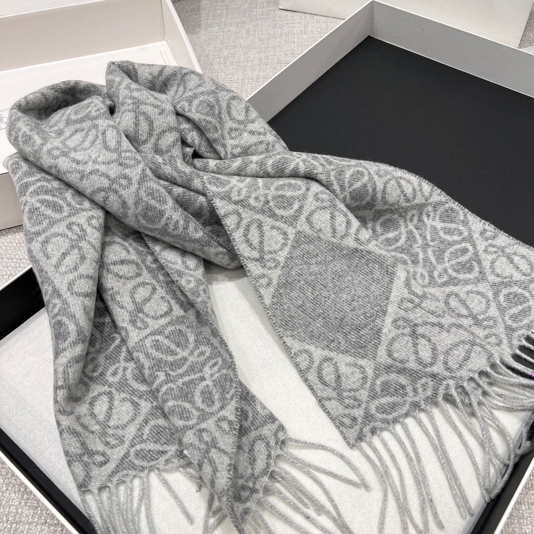 LOEWE Anagram Scarf in wool and cashmere