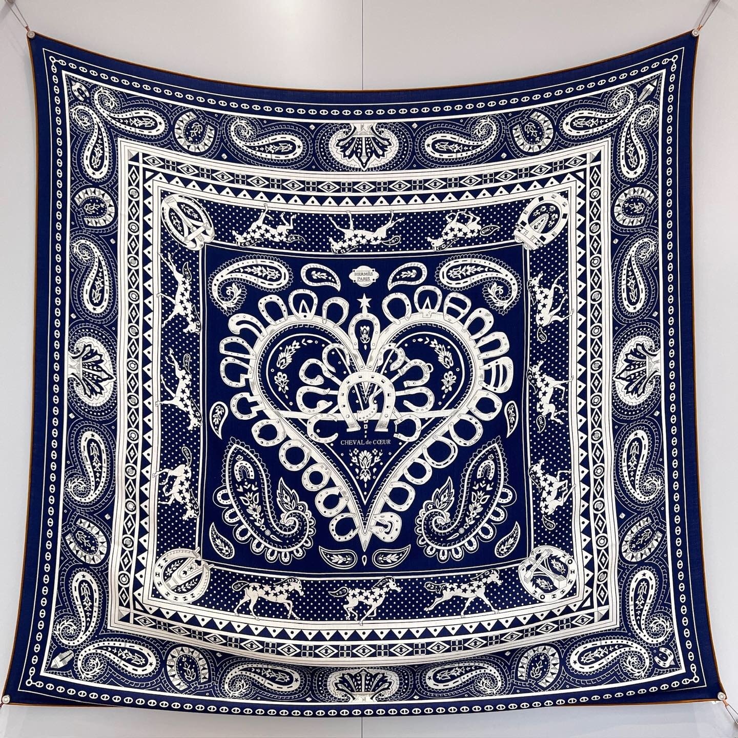 Hermes Cheval De Coeur Bandana Shawl