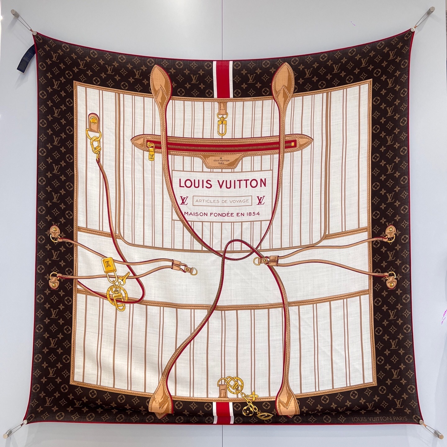 LV My Neverfull Square 90 silk scarf