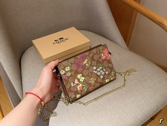 Coach Slim Crossbody Bag in Signature Canvas with Floral Print