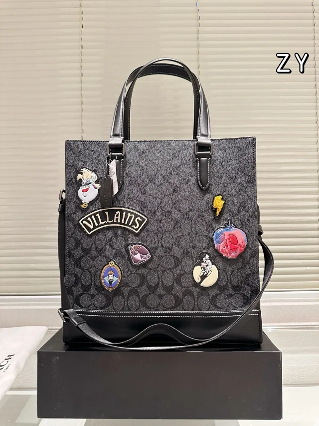 Coach Disney x Graham Structured Tote In Signature Canvas With Patches