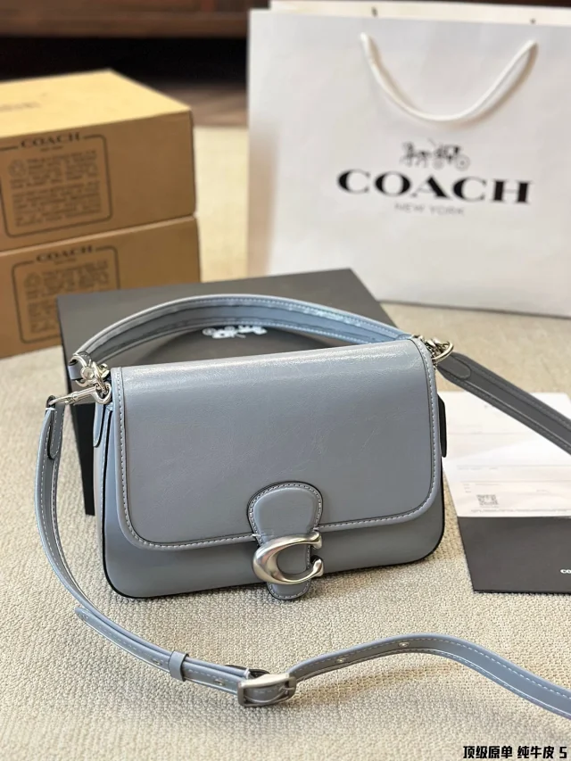 Coach Grey Blue Tabby Medium Leather Shoulder Bag