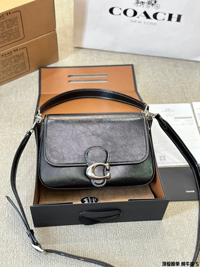 Coach Soft Tabby Shoulder Bag in black leather