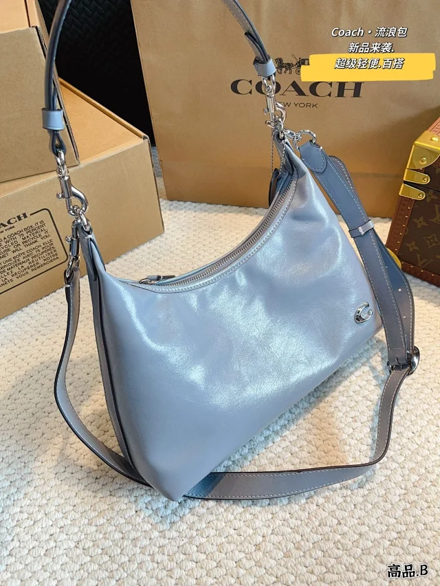 Coach Juliet Shoulder Bag in a light blue or grey color
