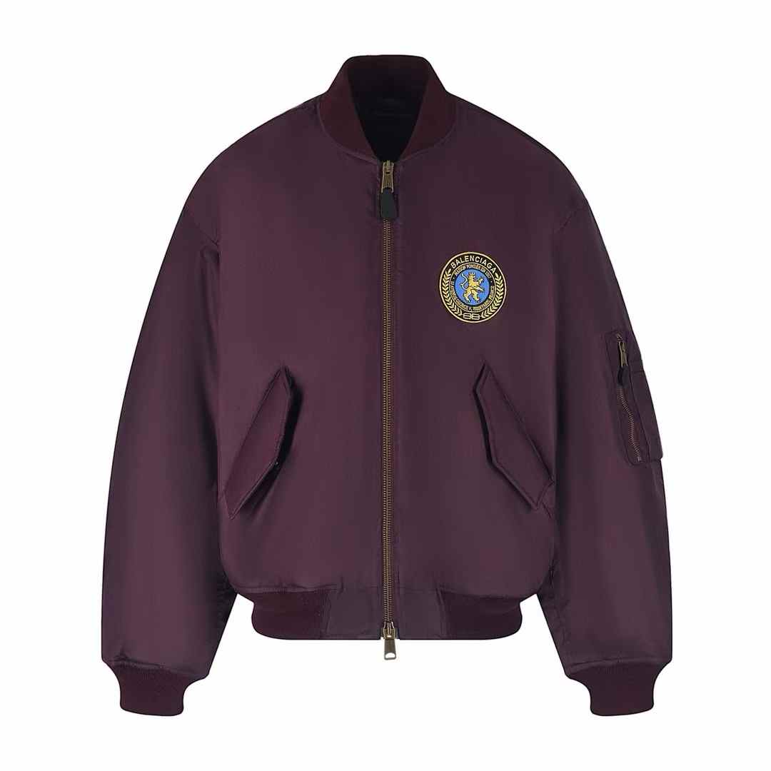 Balenciaga Bal Large Bomber jacket in New Aubergine or purple