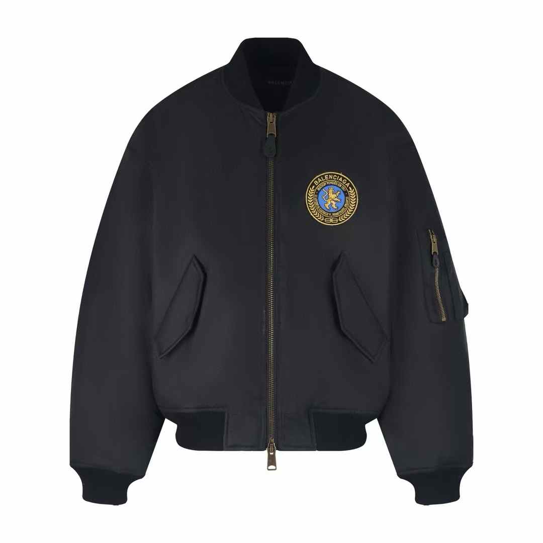 Balenciaga padded bomber jacket in black nylon