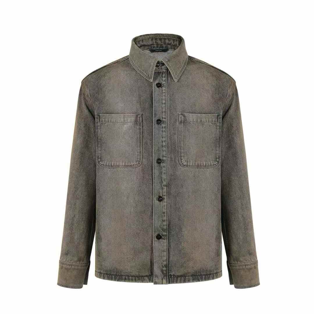 Fendi Men's Gray Jacket Marble Overdye