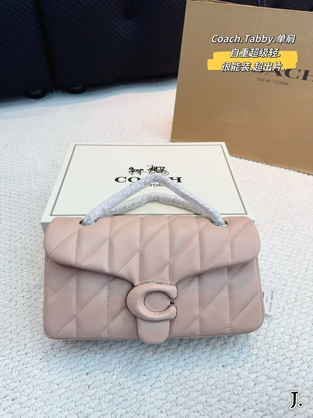 Coach Tabby Shoulder Bag 26 with Pillow Quilting in quilted, ultra-soft Nappa leather