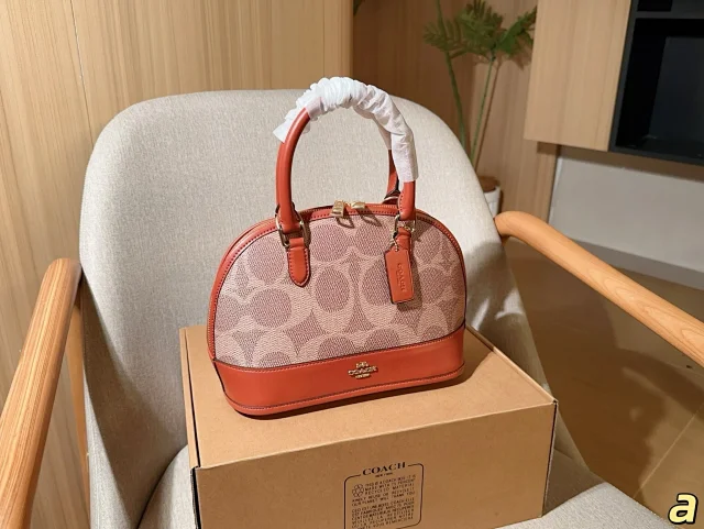 Coach Sabrina Satchel Bag in signature canvas and smooth leather