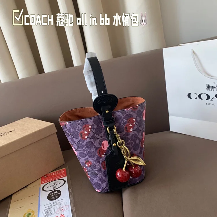 Coach tote bag with a cherry print