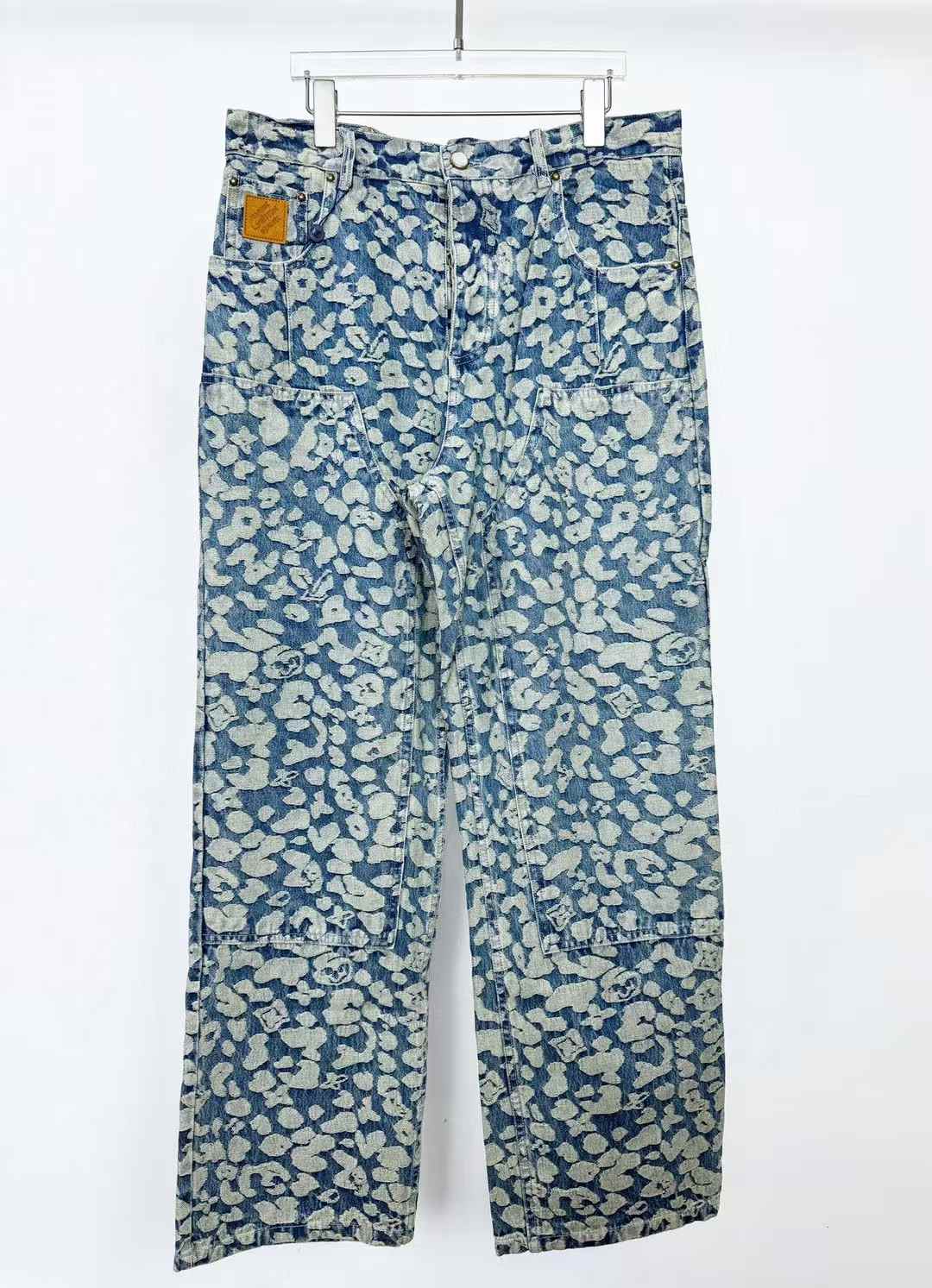 LV Damier jacquard denim pants.